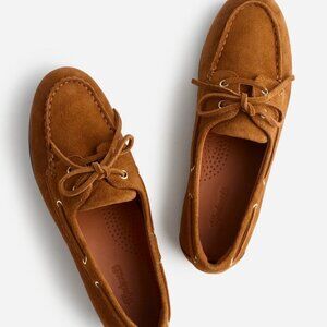 Madewell Jamie Dried Acorn Tan Suede Boat Shoes Women's Size 8 NEW Nautical